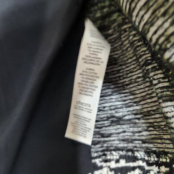 Women's CHICO'S Zebra-Print Style Jacquard Jacket Black & White Size 2 (M/L) - Picture 6 of 13